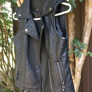 Black MTTP faux leather vest